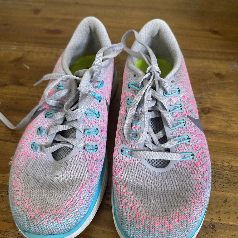 Nike Free Rn Distance Women's 6.5 Running Shoes Wolf Grey Pink Blast 827116-006